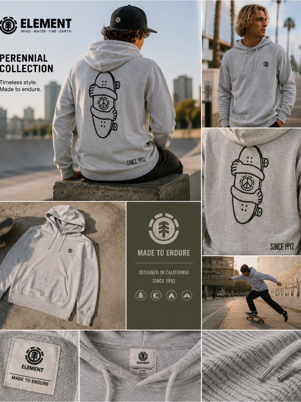 Element | Hug Ridge | M | Heather Grey |Thermal Hoodie | Perennial Collection 🌿
